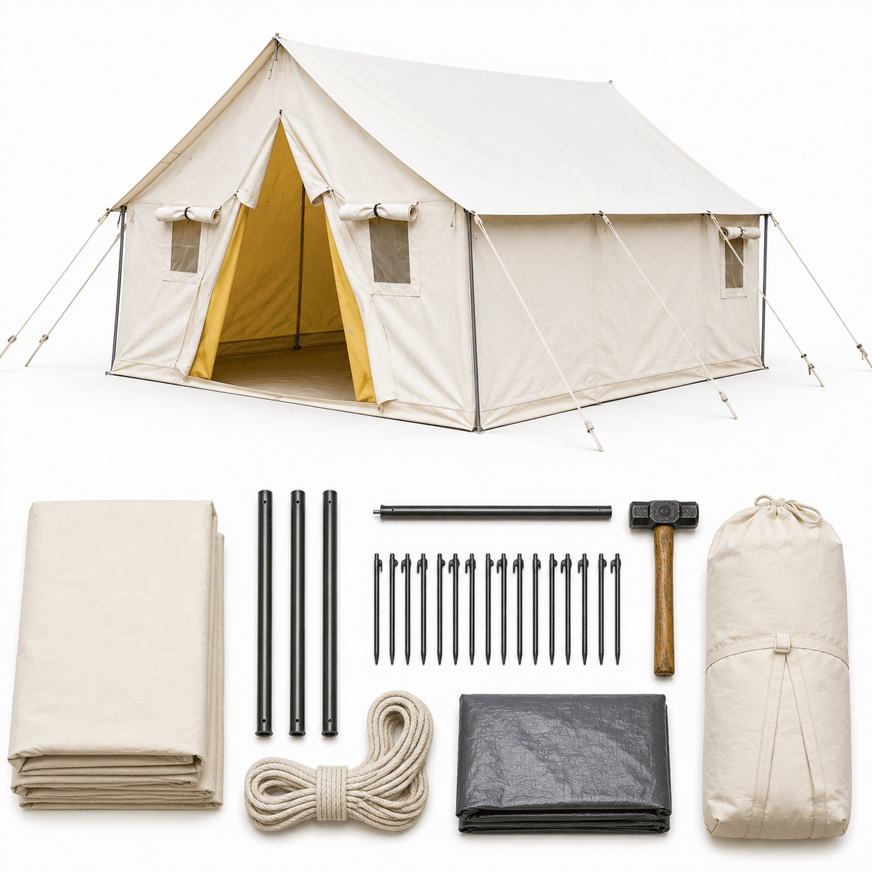 Winterized Tent – 4 × 4 Meter